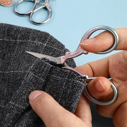 Embroidery Scissors Set with Leather Sheaths for Sewing Crafting, Art Work, Threading, Needlework DIY Tools Dressmaker