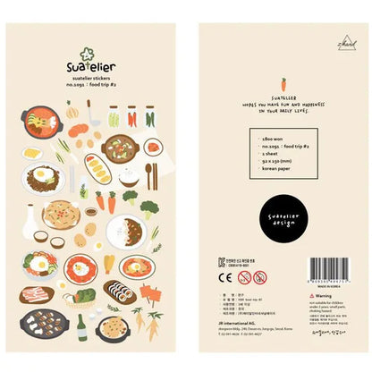Suatelier Foods Stickers Aesthetic Scrapbooking Cute Junk Journal Ephemera Korean Deco Sticker Planner Diary DIY Craft Suppli