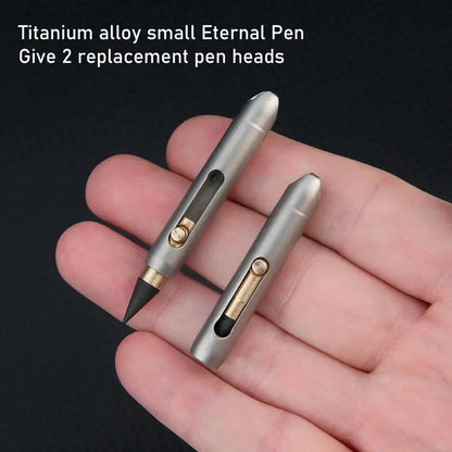 Graphite Alloy Eternal Pen Mini Titanium Alloy Non-sharpening Erasable Pencil Portable Key Pendant Pocket Pen Emergency Writi