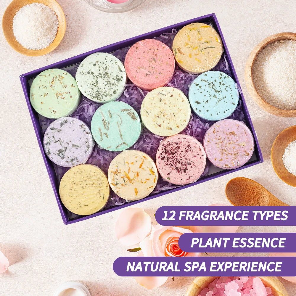Shower Steamers Aromatherapy - Birthday Gifts for Women, 12 Pack Shower Bombs with Essential Oils. Gifts for Her, Self Care S