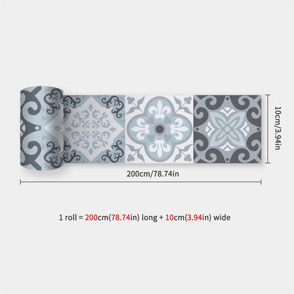 Mosaic Bathroom Waist Line Wall Stickers Waterproof Peel & Stick Art Backsplash Kitchen Office Skirting Line Decor Wallpaper 