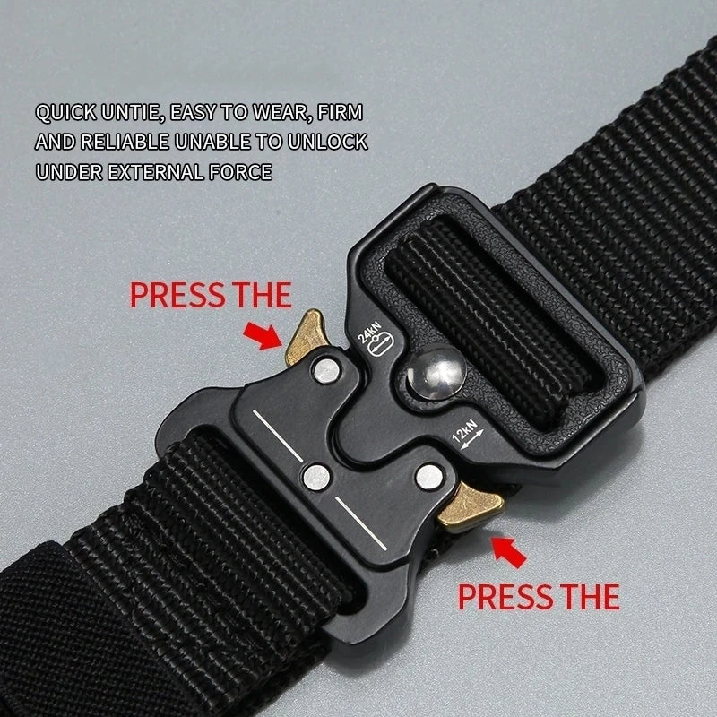 Men's Belt Outdoor Hunting Tactics Belt Multi functional Buckle Nylon Belt Marine Corps Canvas Belt