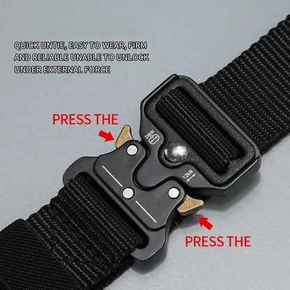 Men's Belt Outdoor Hunting Tactics Belt Multi functional Buckle Nylon Belt Marine Corps Canvas Belt