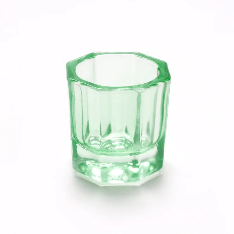 Crystal Glass Acrylic Powder Dappen Dish, Nail Cup, Wash Brush Bowl, Nail Art Tools - Clear green