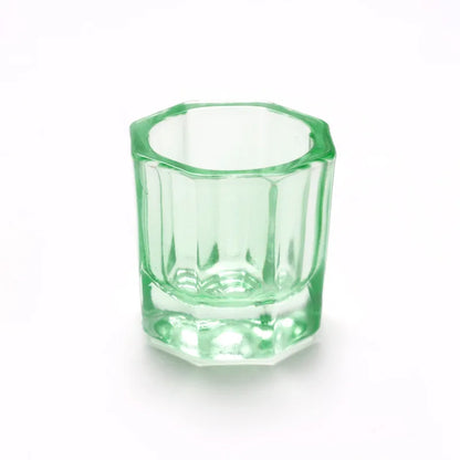 Crystal Glass Acrylic Powder Dappen Dish, Nail Cup, Wash Brush Bowl, Nail Art Tools - Clear green