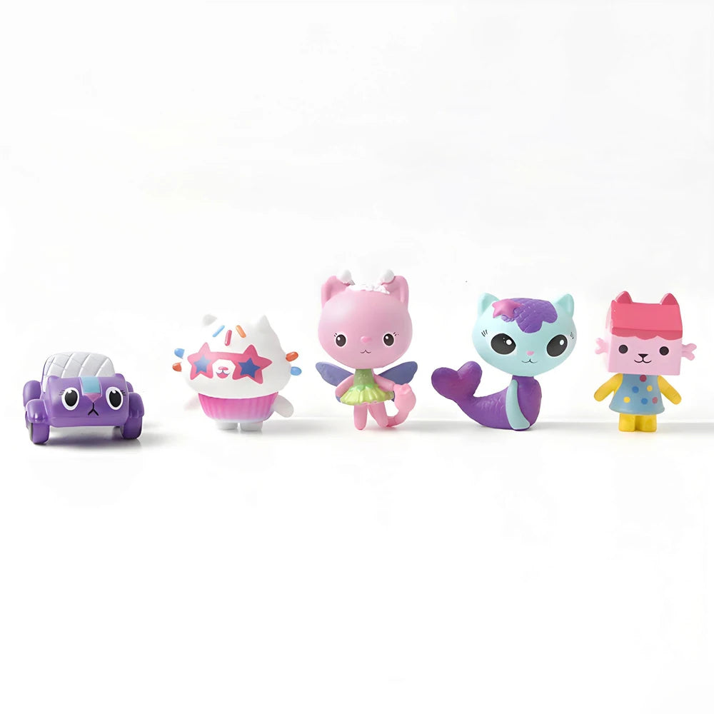 NEW 10pcs Anime Figure Toy Gab Smiling Car Cat Hug Dolls Mercat Cartoon Birthday Gift