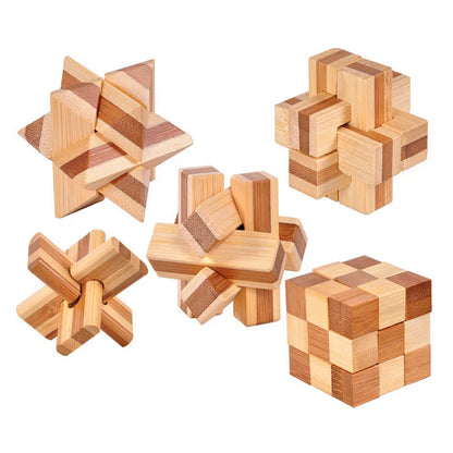 Wooden Kong Ming Lock Lu Ban Lock IQ Brain Teaser Educational Toy for Kids Children Montessori 3D Puzzles Game Unlock Toys Ad