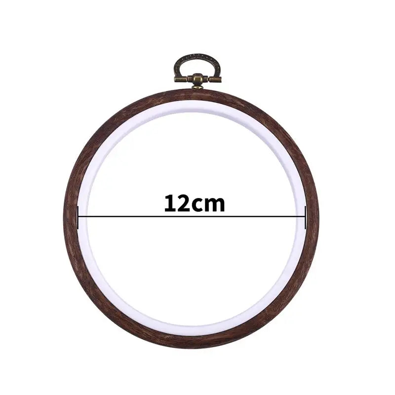 Sewing Tool Round Oval Wooden Color Embroidery Hoops Frame Set Plastic Embroidery Hoop Rings For DIY Cross Stitch Needle Craf