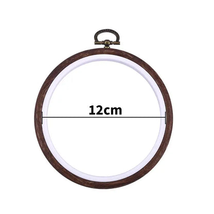 Sewing Tool Round Oval Wooden Color Embroidery Hoops Frame Set Plastic Embroidery Hoop Rings For DIY Cross Stitch Needle Craf