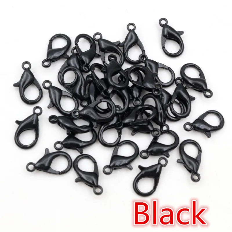 50pcs Small Lobster Clasp Hooks for Necklace Bracelet Chain DIY Jewelry Making Finding Supplies Bronze Gold Silver Plated Bla