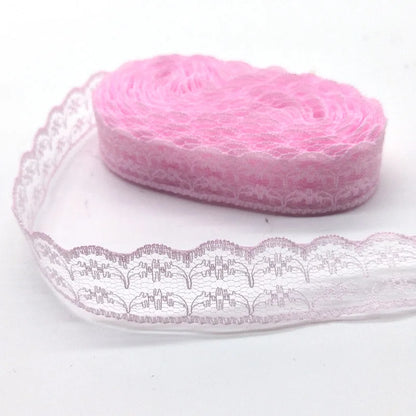 10 Yards High Quality Beautiful White Lace Ribbon Tape 22MM Lace Trim DIY Embroidered For Sewing Decoration African Lace Fabr