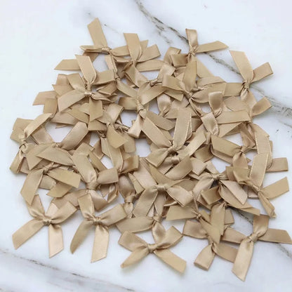 4x4cm Colourful Bows Small Size Polyester Satin Ribbon Bow Flower DIY Craft Decoration - Champagne / 200pcs