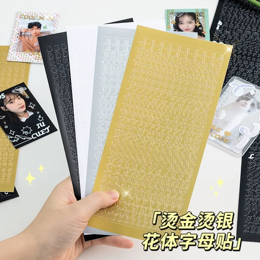 1 Sheets Journaling Stationery Stickers PVC Letter Number Greeting Card Decoration Scrapbooking School Supplies