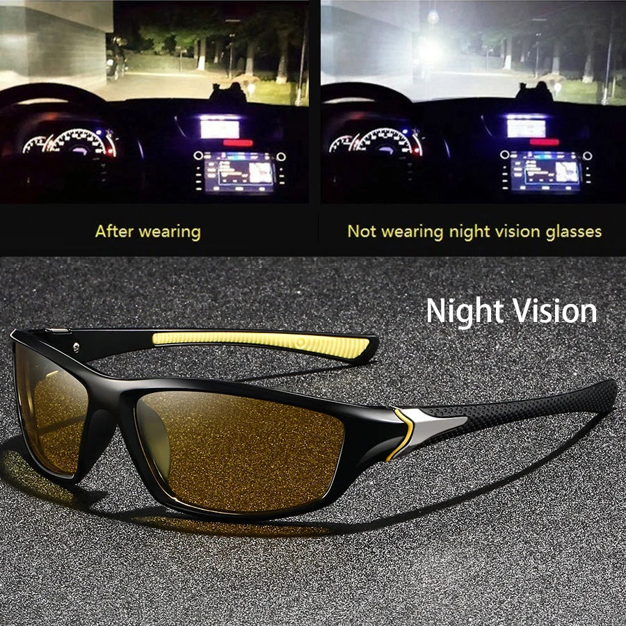 Fashion Vintage Square Frame Unisex Night Vision Glasses Reduce Visual Fatigue Lenses Anti-Glare Anti-Reflective Eyewear - F2