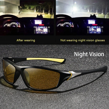 Fashion Vintage Square Frame Unisex Night Vision Glasses Reduce Visual Fatigue Lenses Anti-Glare Anti-Reflective Eyewear - F2