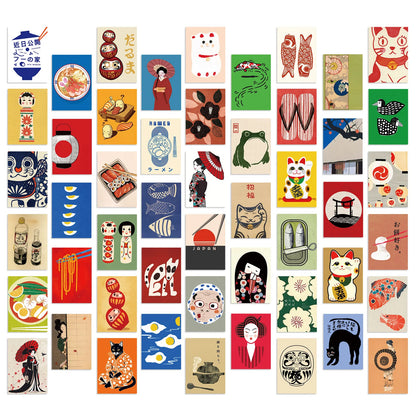 50pcs Cartoon Japanese Style Poster Stickers Refrigerator Phone Case Skateboard Computer Laptop Waterproof Decorative Sticker