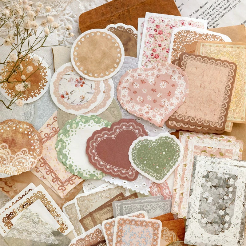 100Pcs/Pack Vintage Notes Material Writable Paper Perfect for Journal DIY Scrapbooking Supplies Stationery