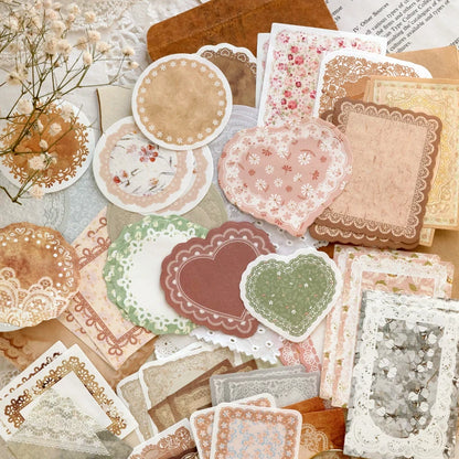 100Pcs/Pack Vintage Notes Material Writable Paper Perfect for Journal DIY Scrapbooking Supplies Stationery