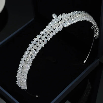 Luxury Bridal Tiara Wedding Headband Cubic Zirconia Bride Headband Tiaras And Crowns For Women Party Prom Hair Jewelry Headdr