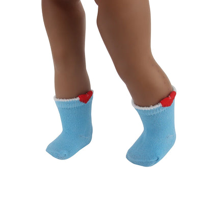 Doll Accessories Socks Heart Stripe Solid Color Knit Doll Socks For 43cm Baby New Born&18 inch American,OG Girl Doll Toy - BE