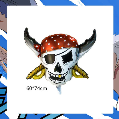 One Piece Birthday Party Dinner Plates Hanging Banner Cake Decoration One Piece Luffy Balloon Party Decoration Theme Props Gi