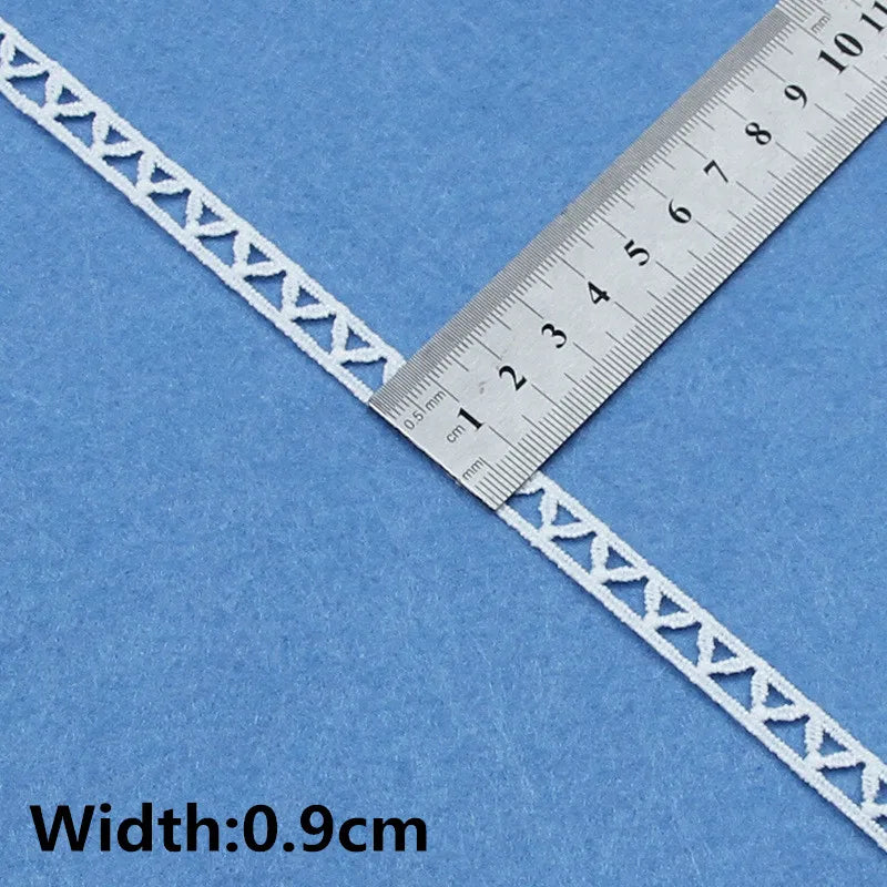 5Yards White Cotton Embroidered Lace Trim Ribbons Fabric DIY Handmade Craft Materials Sewing Clothes Accessories