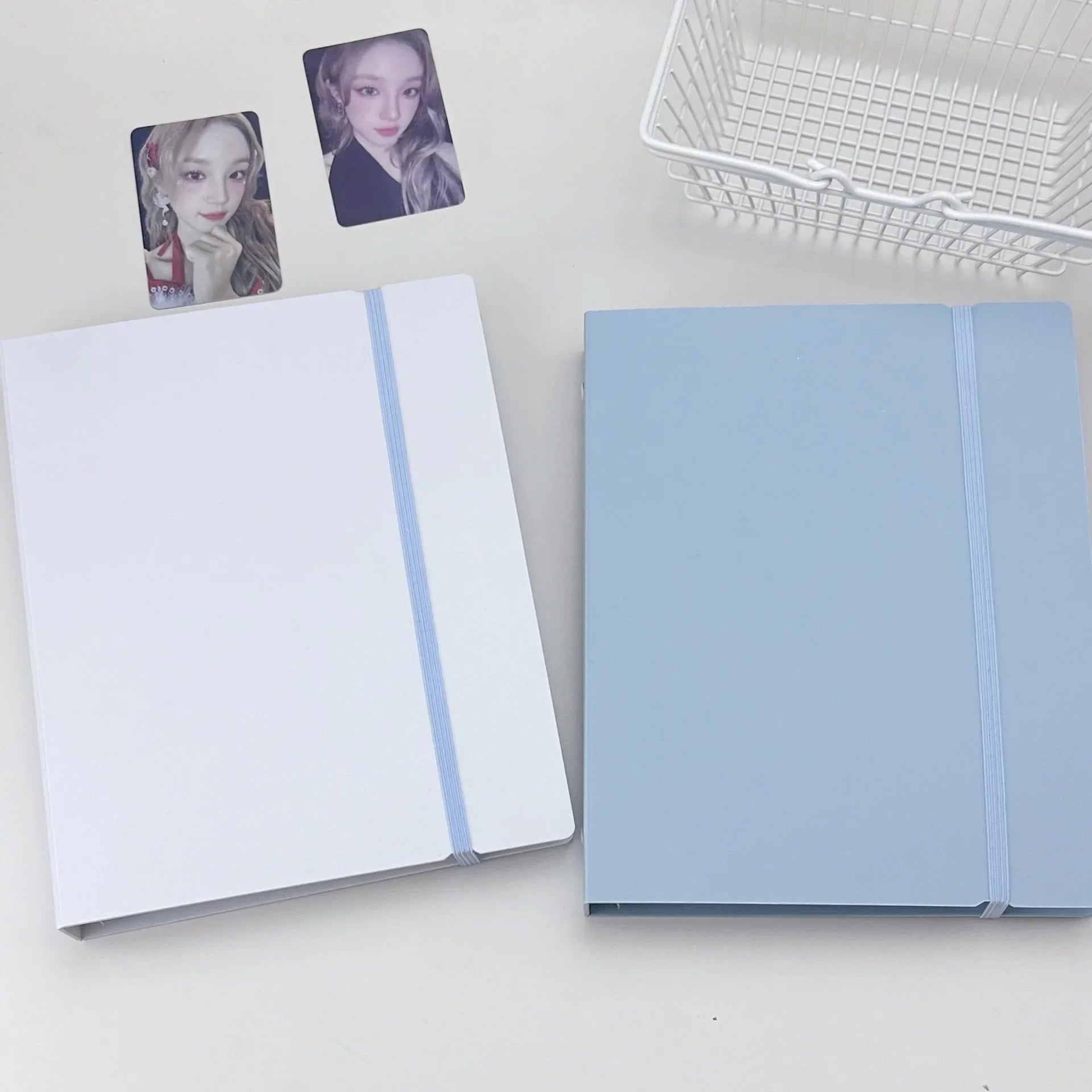 A5 White Blue DIY Binder Photocards Collect Book Diary Agenda Planner DIY Cover Album Stationery