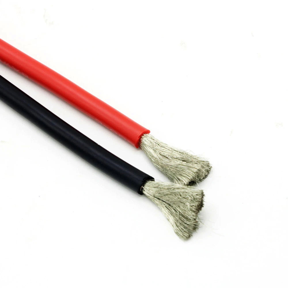 2 Meter Silicon Wire 8 10 12 14 16 18 20 22AWG Heatproof Soft Silicone Silica Gel Wire Cable (1Meter Red+1Meter Black) )