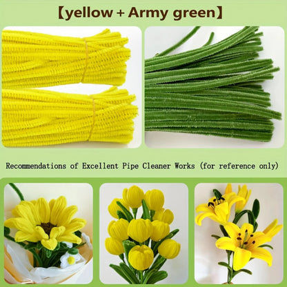 200 Pcs Pipe Cleaners Craft Supplies 2 Assortment Pastel Color Chenille Stems for Art and Craft Project Creative DIY Decorati