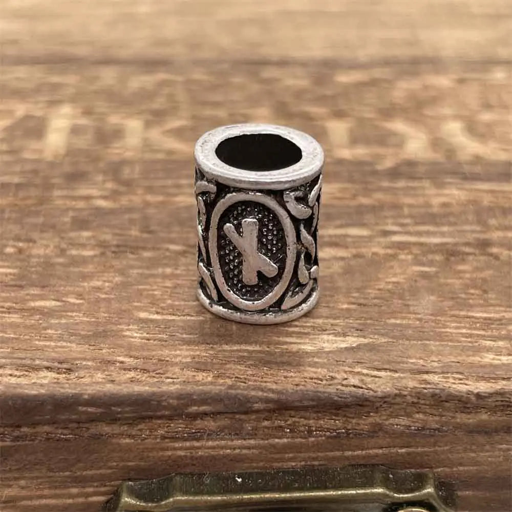 Nostalgia 1pcs Tree Of Life Bead For Hair Beard Braids Norse Runes Viking Symbols Beads For Bracelet Jewelry Making - NAUTHIZ