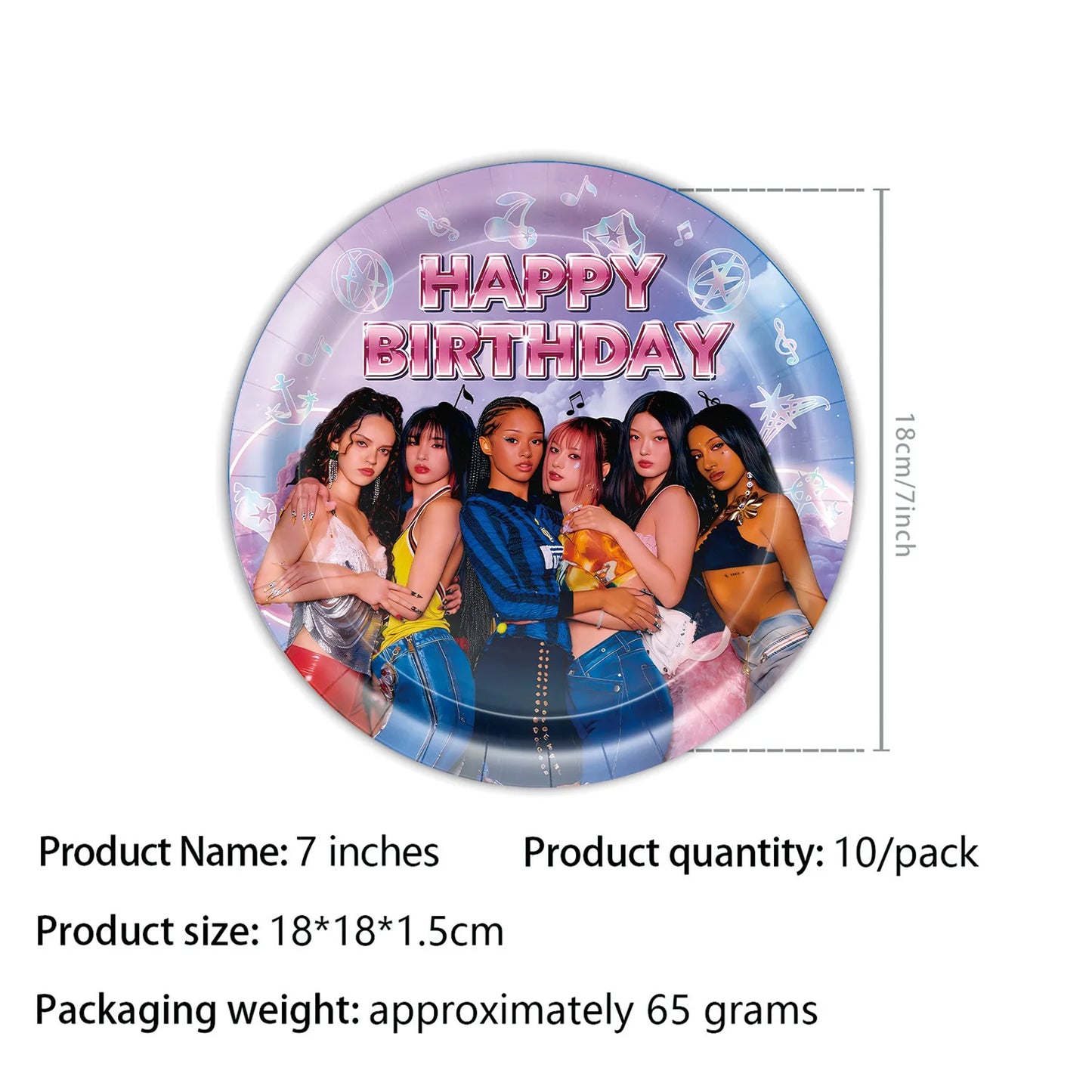 K-Katseye Birthday Decoration Kpop Girl Group Napkin Balloon Cup Plate Tablecloth Banner For Girls Festival Party Fans Gift -