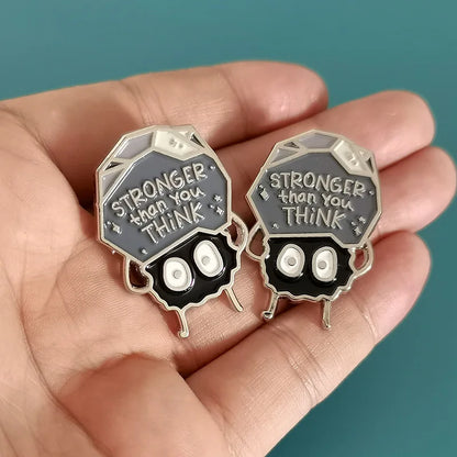Stronger Than You Think Enamel Pin Ghibli My Neighbor Totoro Dust Elf Metal Brooch Backpack Decoration Supplies Lapel Badges