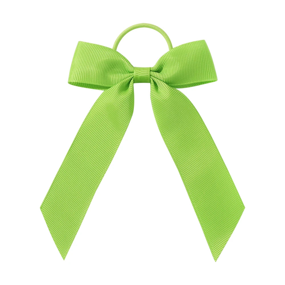 1PC Solid Color Ribbon Pigtail Hair Bows Elastic Hair Bands Holders Ties Hair Accessories for Baby Girls Infants Toddler - 43