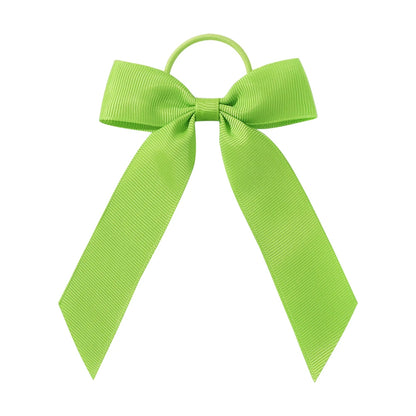1PC Solid Color Ribbon Pigtail Hair Bows Elastic Hair Bands Holders Ties Hair Accessories for Baby Girls Infants Toddler