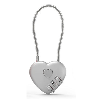 Love Lock Wedding Lock Heart Love Combination Lock School Bag Backpack Trolley Box Concentric Lock Color Zinc Alloy - Light G
