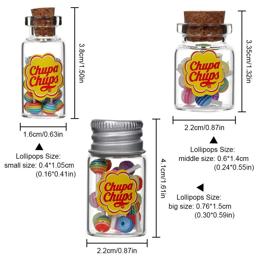 1/12 Scale Doll House DIY Accessories Kitchen Toys Candy Box Lollipops With Jar Dollhouse Miniature Food Simulation Sugar