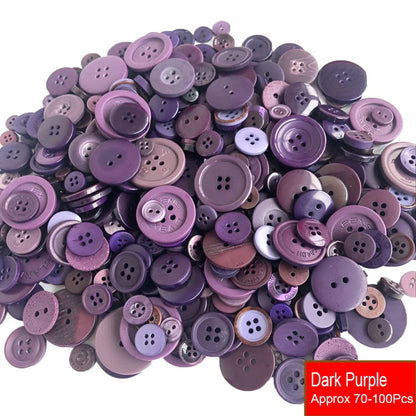 50g/Pack Mix Size Mix color Resin Button 1-3cm Sewing Buttons For Scrapbook Crafts DIY Handmade Sewing Accessories - Dark Pur