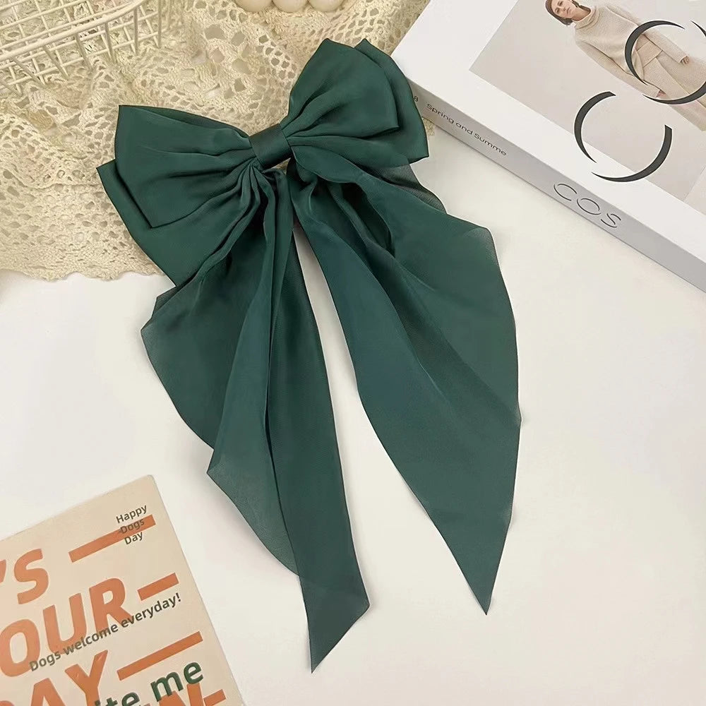 Satin Ribbon Big Bows, Double Faced Satin Clips, Chic Hair Accessories, Scrapbooking Embellishments, Gift Wrapping Supplies, 