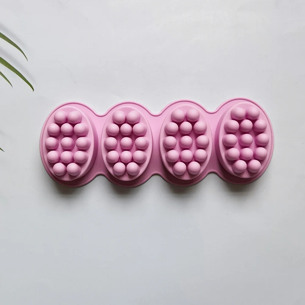 1pc 3D Silicone Soap Mold Massage Shape Mold for Massage Therapy Soap Making Tool Oval Spa Soap Mould Crafts Accessories - 01