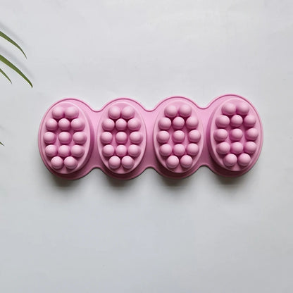 1pc 3D Silicone Soap Mold Massage Shape Mold for Massage Therapy Soap Making Tool Oval Spa Soap Mould Crafts Accessories - 01