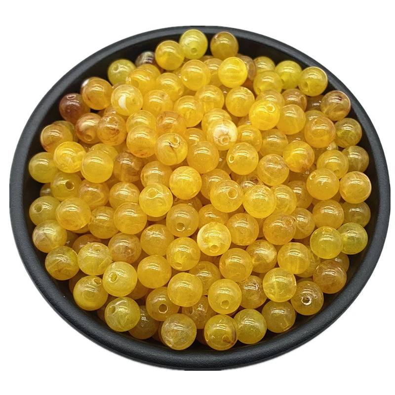 6 8 10mm Acrylic Round Beads for Jewelry Makeing Bracelet Necklace DIY Accessory - 11 / 10mm 30pcs