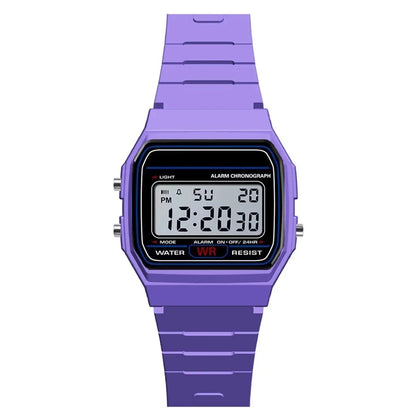 Luxury Men's Analog Digital Military Sport Watch LED Waterproof Wristwatch for Kids And Women with Bracelet Alarm - PURPLE