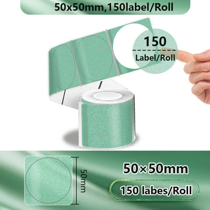 Munbyn/Nelko Holographic Laser Label Sticker Matte Silver Thermal Paper for M110 M220 M200 E210 P50 PM220 DETONG P1 WP9520 Ma