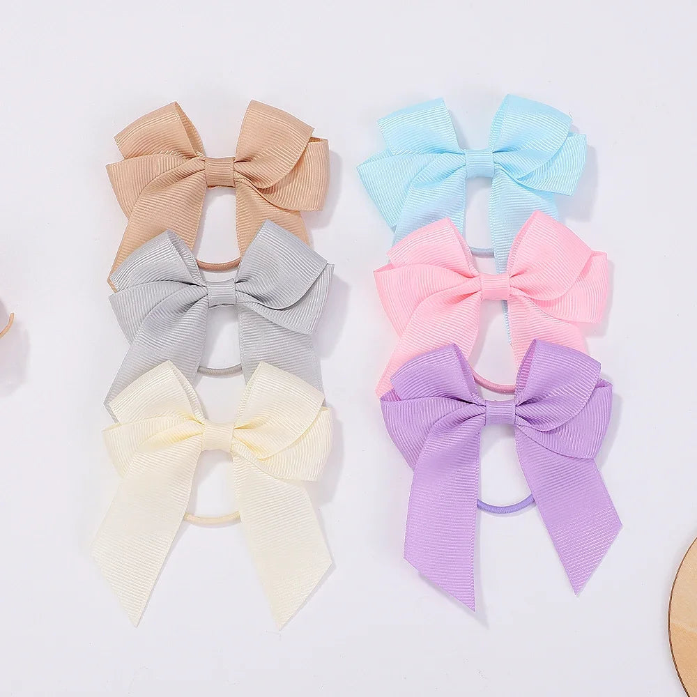 3.15inches Solid Color Hair Ribbon Hair Band for Girls Toddler Cheer Up Bows Head Rope Kids Headwear Ponytail Hair Accessorie