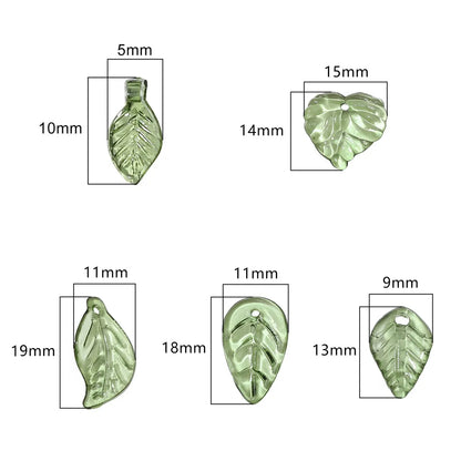 100pcs Acrylic Mini Small Tree Leaf Hand Beaded DIY Handmade Necklace Earrings Loose Bead Separated Bead Jewelry Accessory Ma