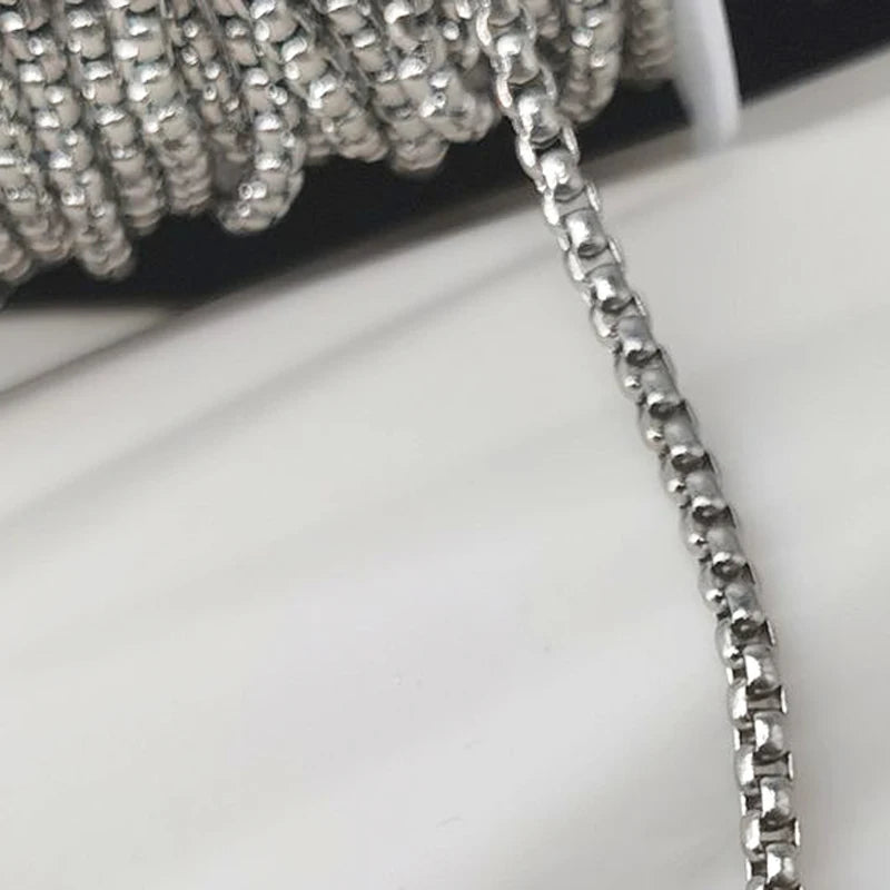 No Fade 2Meters Stainless Steel Chains for Jewelry Making DIY Necklace Bracelet Accessories Gold Chain Lips Beads Beaded Chai