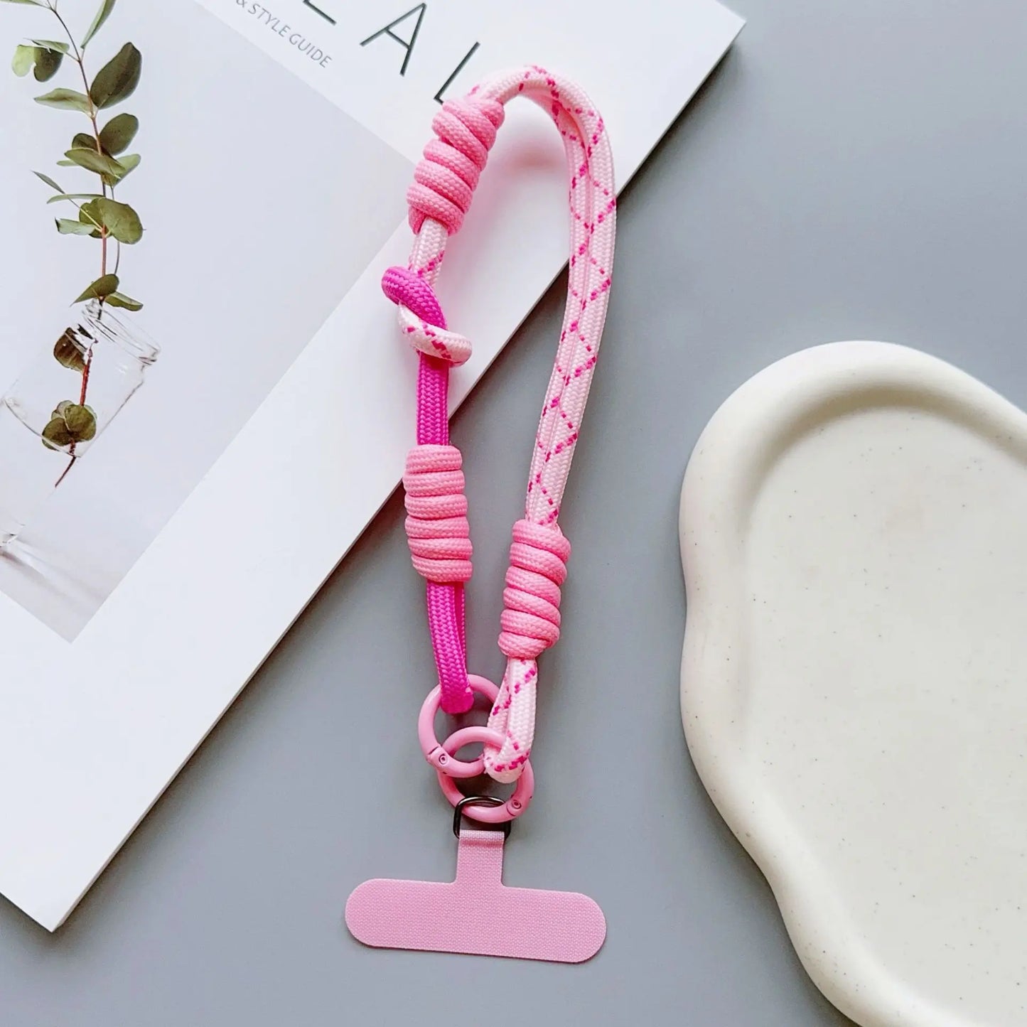 1Pc Cellphone Straps Hanging Cord Mobile Phone Lanyard Short Wrist Strap Charm Anti-lost Chain for Women Keychain Pendant - P