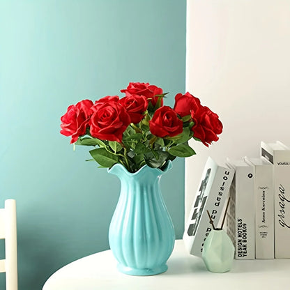 12pcs Realistic Artificial Rose Bouquet for Weddings, Birthdays, and More for Floral Arrangements and Home Decor