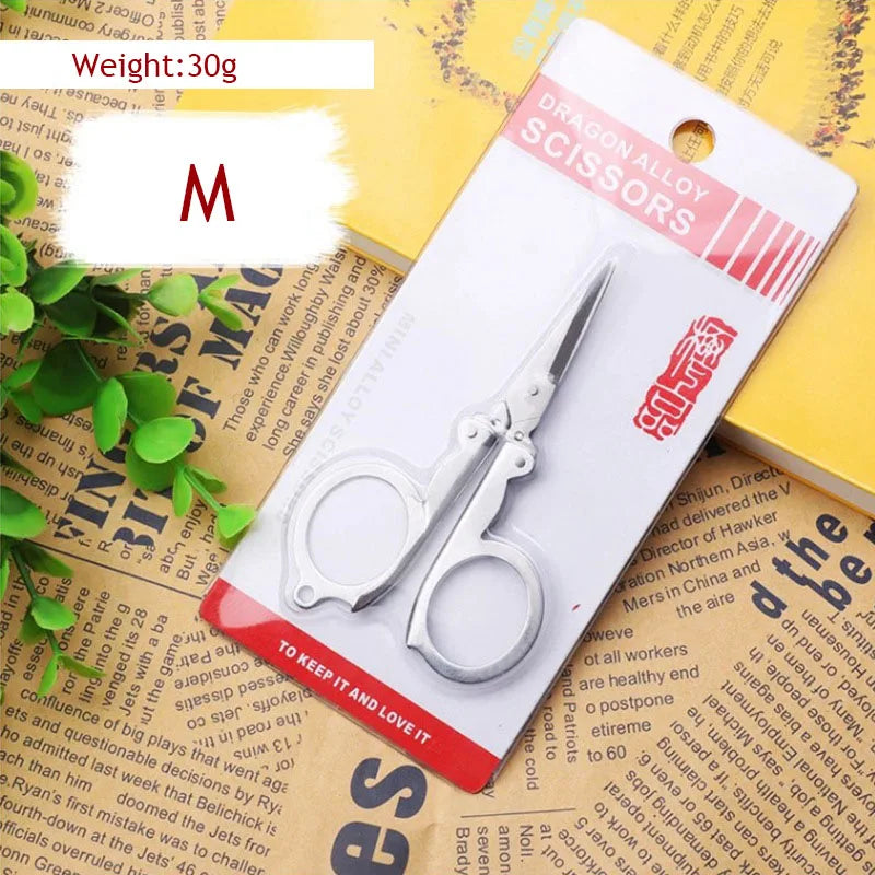 Stainless Steel Foldable Sissors Portable Student Handmade Crafts Scissors Stationery Office DIY School Supplies - M