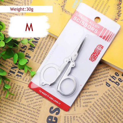 Stainless Steel Foldable Sissors Portable Student Handmade Crafts Scissors Stationery Office DIY School Supplies - M